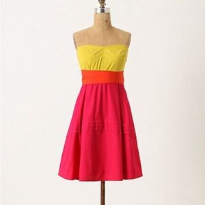 Bright color block dress from Maeve/Anthropologie